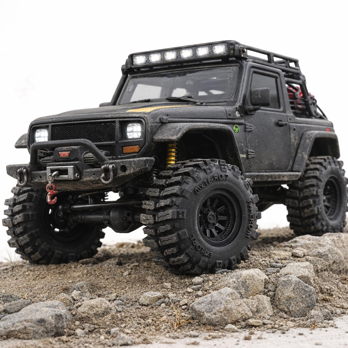 REDSPIDER 0.7'' Mud Slingers Tires – Super Soft Sticky Rubber for Micro RC Crawlers (40x16mm)