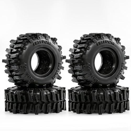 REDSPIDER 0.7'' Mud Slingers Tires – Super Soft Sticky Rubber for Micro RC Crawlers (40x16mm)