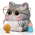 Reenovan Cat Squishy Toy – Soft TPR Stress Relief Sensory Fidget Toy with Removable Accessories, Cute Kawaii Desk Decoration for Kids and Adults