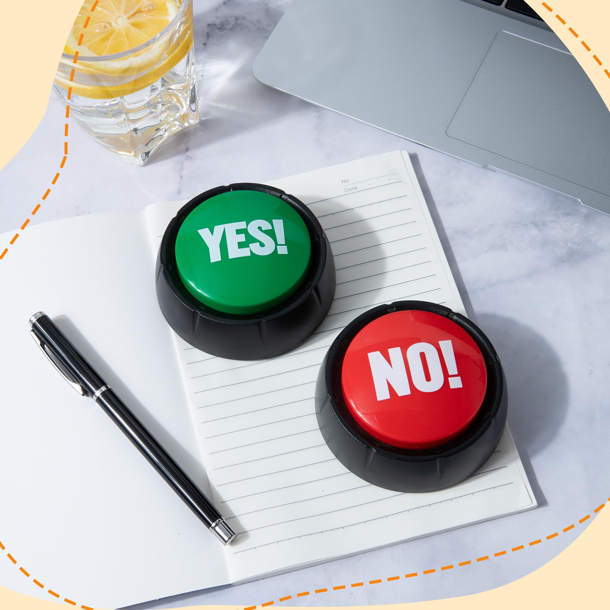 REFARICO Yes No Button - Funny Sound Effects Gadget for Quizzes, Family Games & Gag Gifts