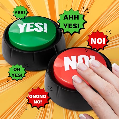 REFARICO Yes No Button - Funny Sound Effects Gadget for Quizzes, Family Games & Gag Gifts