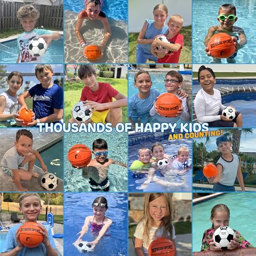 Refresh Sports Aqua Dive Pool Ball – 6-Inch Underwater Basketball, Football & Soccer Toy for Kids Ages 4-12