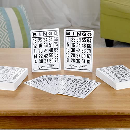Regal Games 200-Count Reusable Bingo Cards – Classic White Sheets for Family Game Night, Parties & Travel