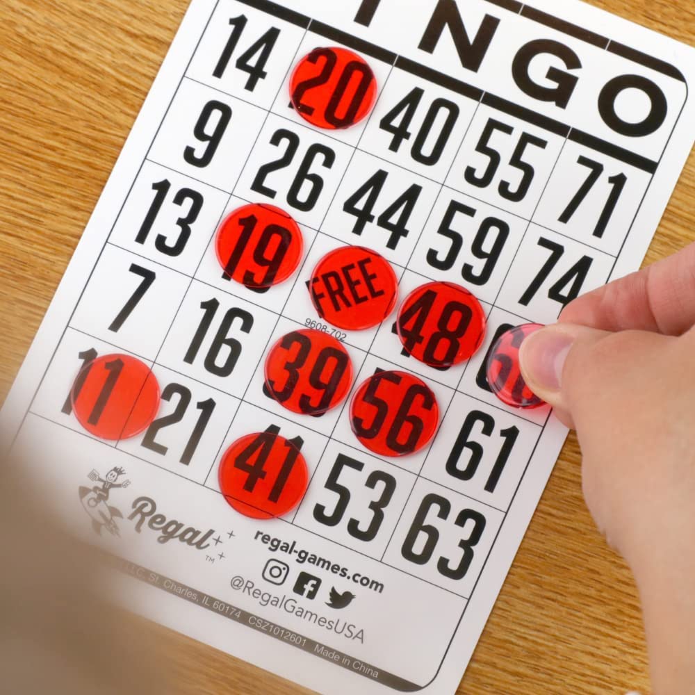 Regal Games 200-Count Reusable Bingo Cards – Classic White Sheets for Family Game Night, Parties & Travel