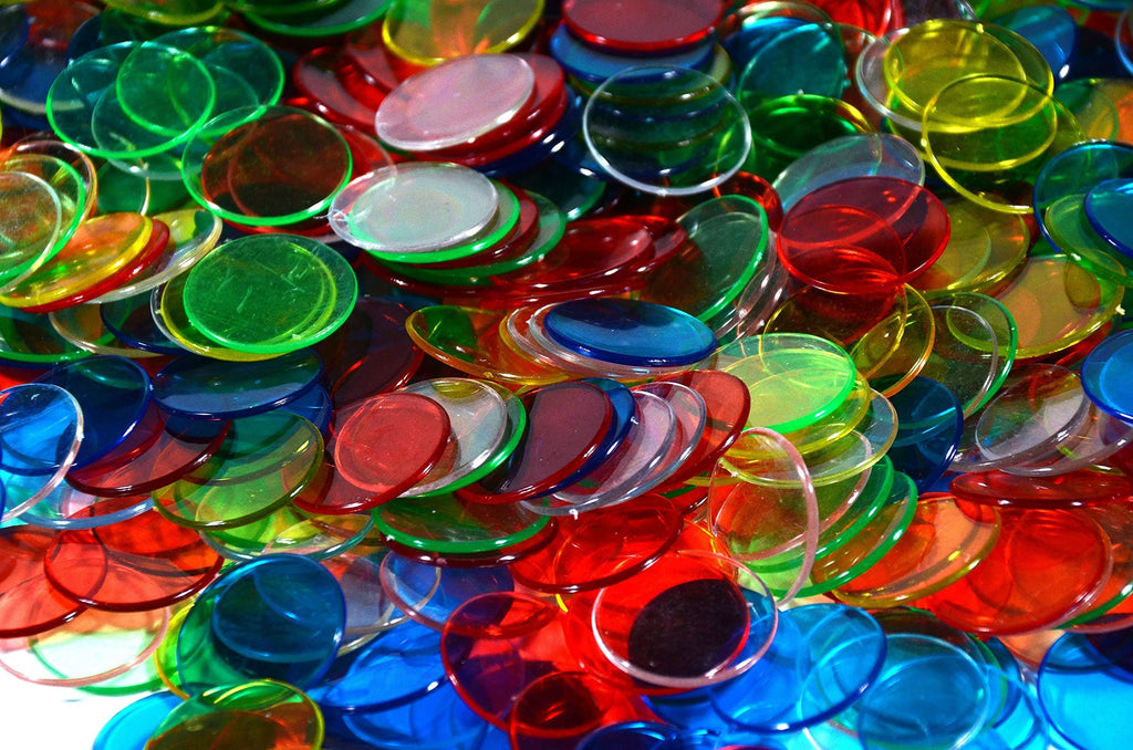 Regal Games Bingo Set: 50 Cards + 50 Calling Cards + 500 Transparent Chips, 4 Colors