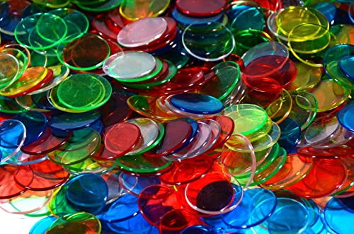 Regal Games Bingo Set: 50 Cards + 50 Calling Cards + 500 Transparent Chips, 4 Colors