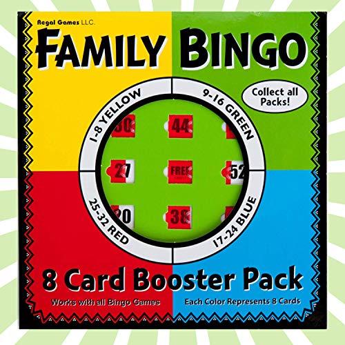 Regal Games Bulk Bingo Cards with Sliding Windows – 8 Pack, Green, Large Print for Adults