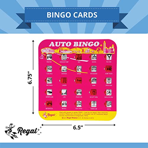 Regal Games Finger-Tip Shutter Bingo Cards - 4 Pack Pink - Reusable Travel Bingo with Sliding Windows