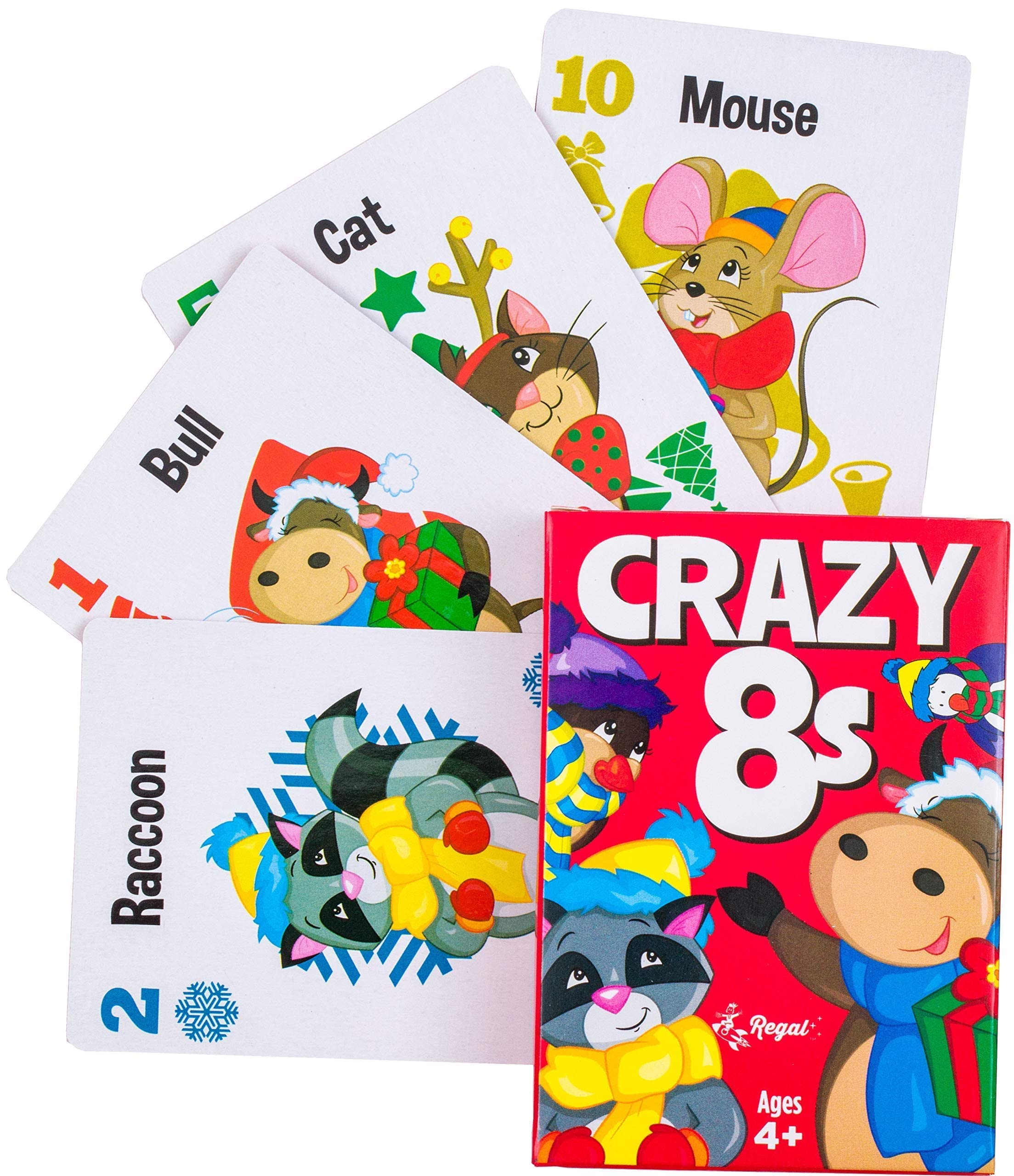 Regal Games Holiday Card Games 6-Pack: Go Fish, Crazy 8s, Old Maid, Slap Jack, Monster Memory, Snowball Fight