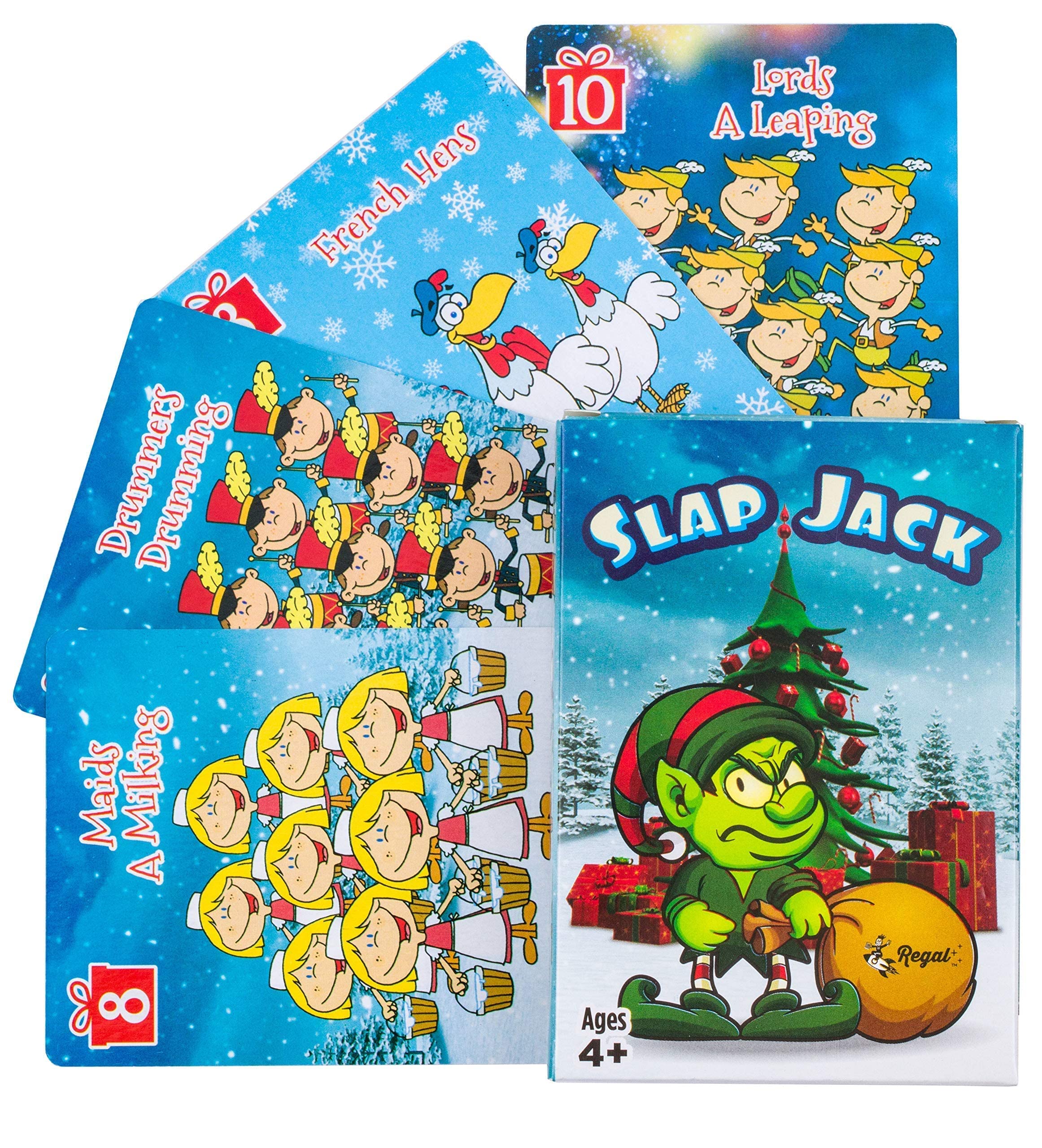 Regal Games Holiday Card Games 6-Pack: Go Fish, Crazy 8s, Old Maid, Slap Jack, Monster Memory, Snowball Fight