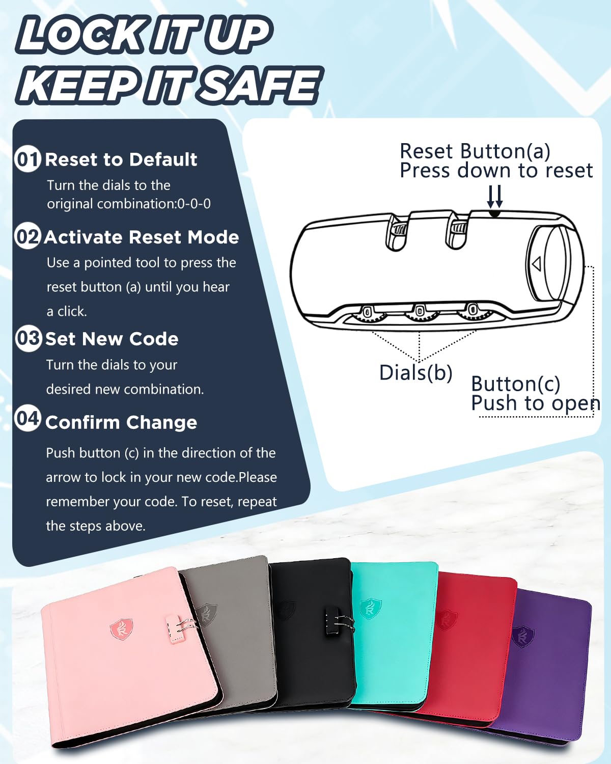 Relaehih 9-Pocket Toploader Binder – Holds 288 Cards, Lock & Zipper, Pink PU Leather
