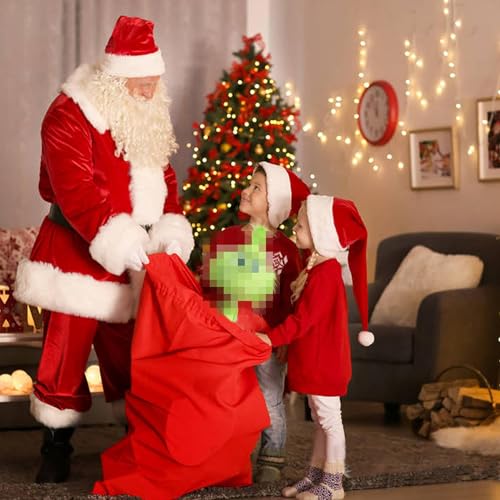 RELIGES 9-Inch Green Christmas Monster Plush – Soft Holiday Stuffed Animal for Kids, Festive Decoration and Gift (Fun Green)