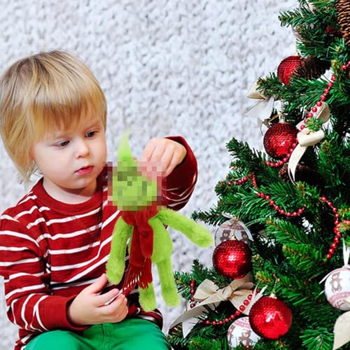 RELIGES 9-Inch Green Christmas Monster Plush – Soft Stuffed Animal for Holiday Decor and Gifts