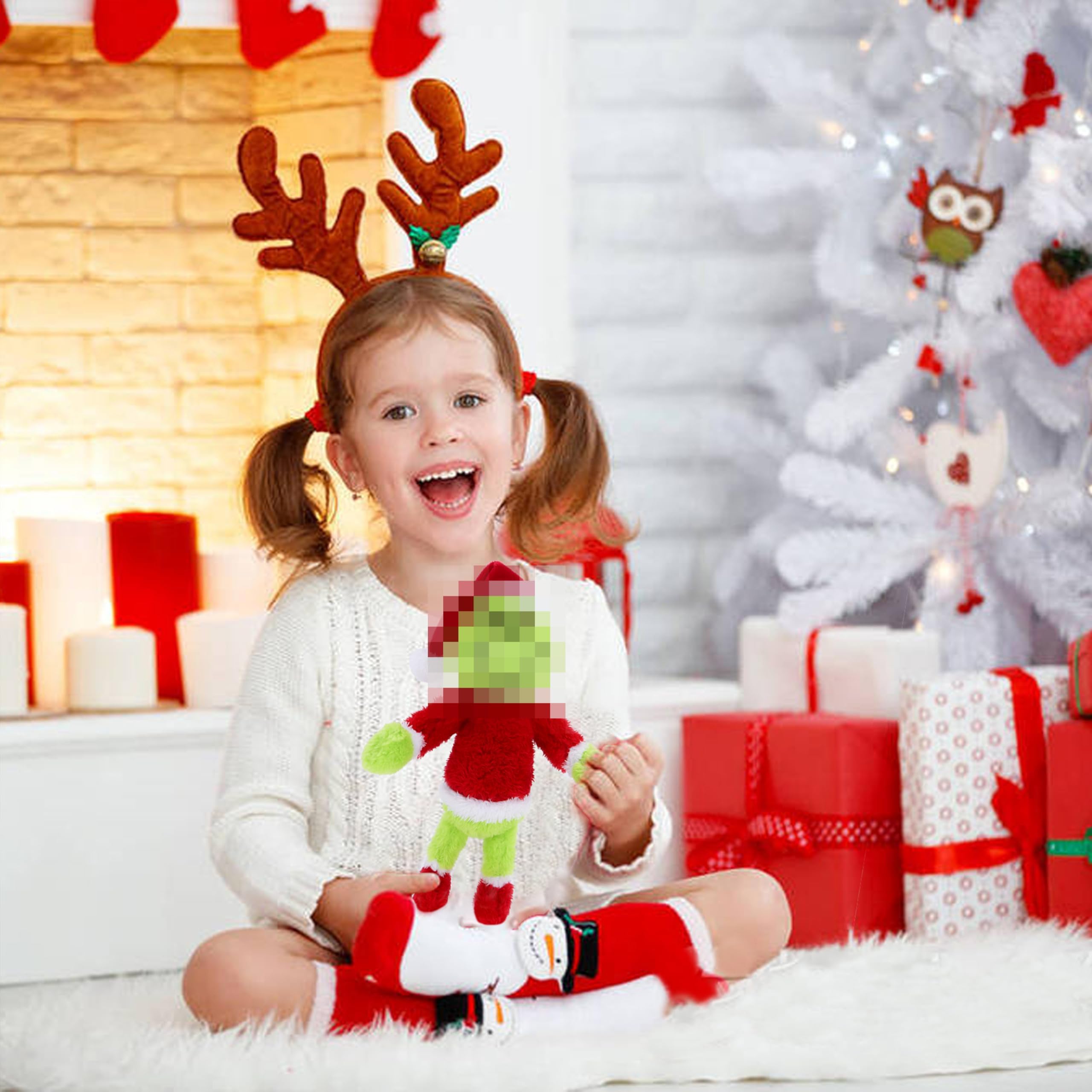 RELIGES 9-Inch Green Christmas Monster Plush – Soft Stuffed Animal for Holiday Decor and Gifts