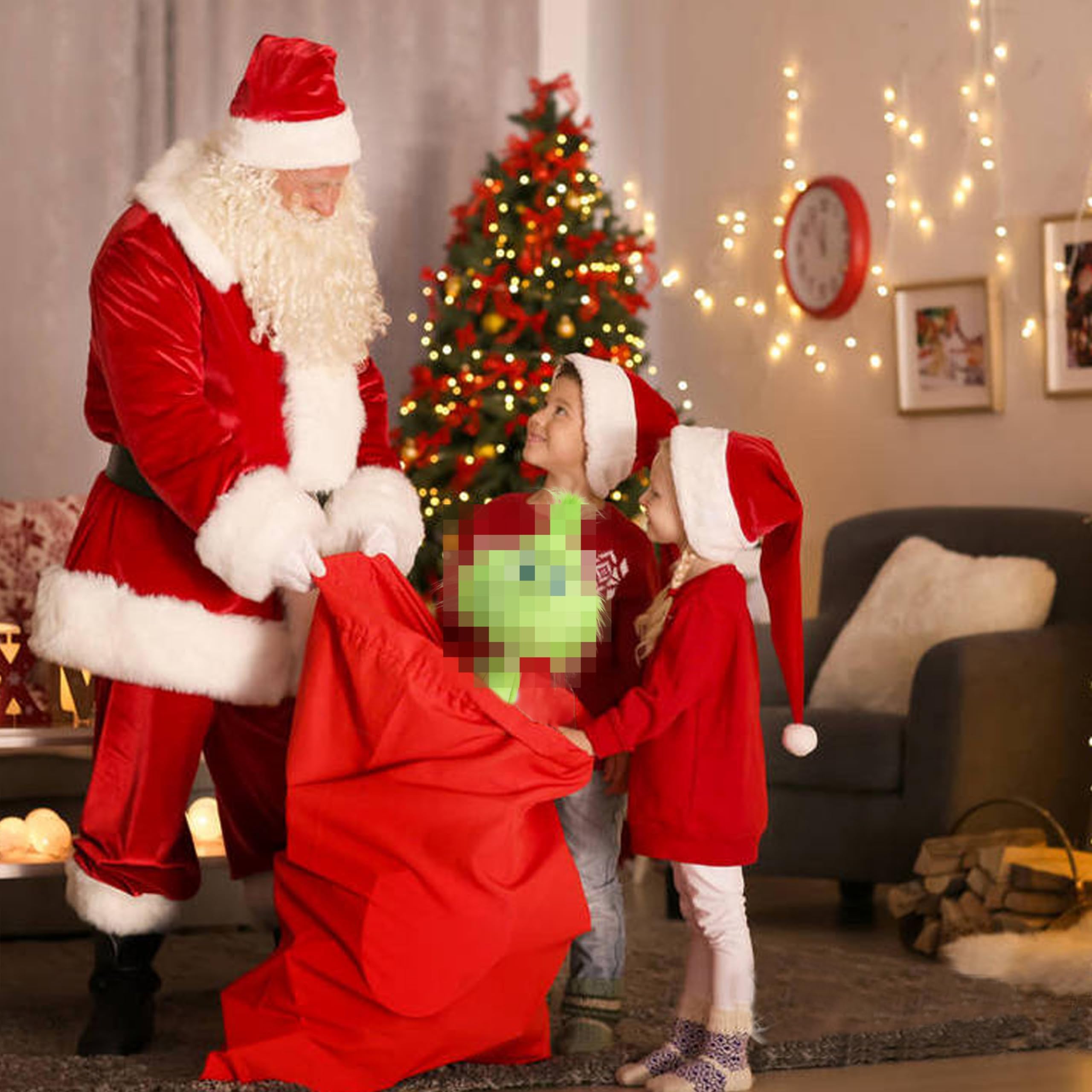 RELIGES 9-Inch Green Christmas Monster Plush – Soft Stuffed Animal for Holiday Decor and Gifts