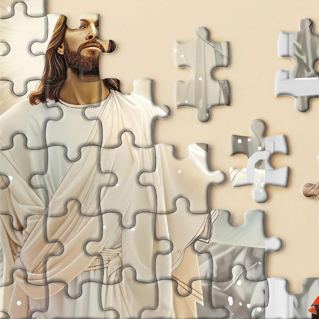 Religious 1000 Piece Jigsaw Puzzle – Winter Cardinal with Jesus Blessing – BBOLDIN