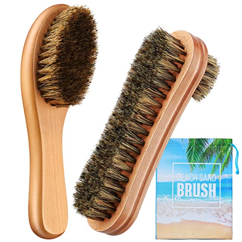 Remerry Sand Brush Set - 2 Brushes with Drawstring Bag for Beach Sand Removal