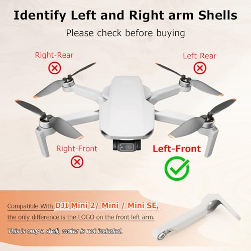 Replacement Left Front Arm Cover for DJI Mini 2 / Mavic Mini / Mini SE with Repair Tools