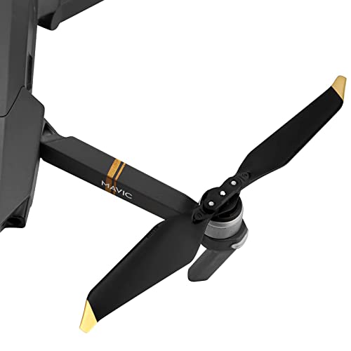 Replacement Propellers for DJI Mavic Pro & Platinum – 4 Pairs Low Noise Quick Release Blades (Gold Tips)