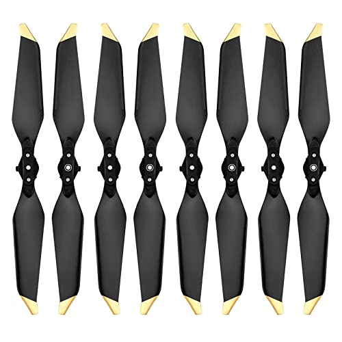 Replacement Propellers for DJI Mavic Pro & Platinum – 4 Pairs Low Noise Quick Release Blades (Gold Tips)