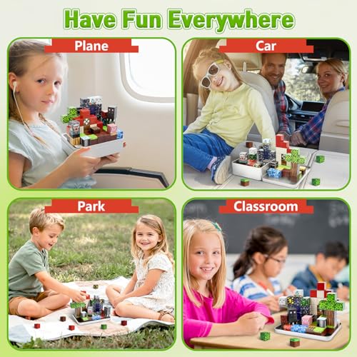 Resflycheng 70-Piece Magnetic Building Blocks with Metal Carry Case - Portable STEM Travel Toy for Kids Ages 3+