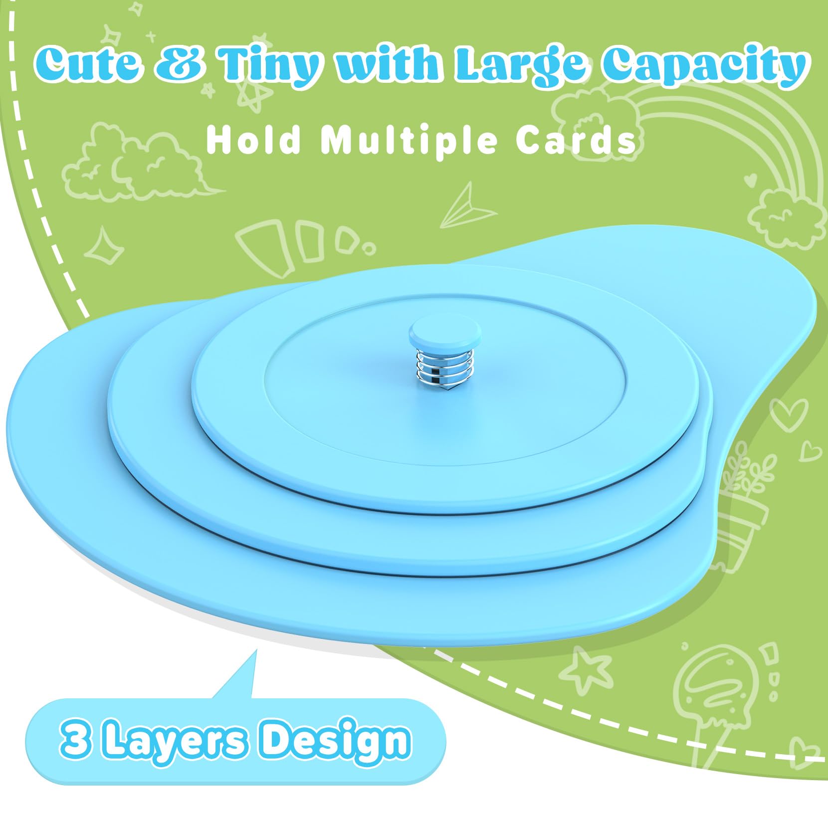 RESOVO Playing Card Holder Set for Kids and Small Hands – 4 Pack (2 Blue, 2 Green) for UNO, Poker, Canasta, and Travel