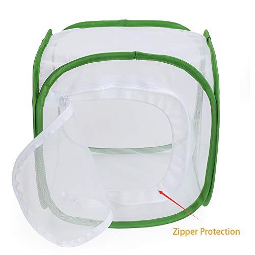 RESTCLOUD Insect and Butterfly Habitat Cage – 12" Pop-Up Terrarium with Zipper Protection