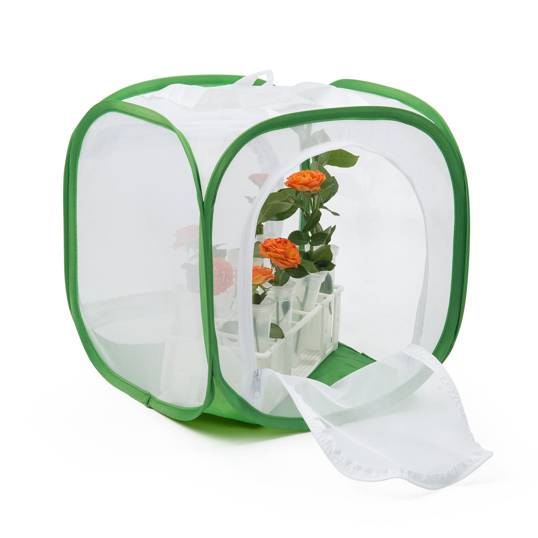 RESTCLOUD Two-Door Butterfly Habitat – 12x12x12 Pop-Up Mesh Cage with Clear Viewing Window