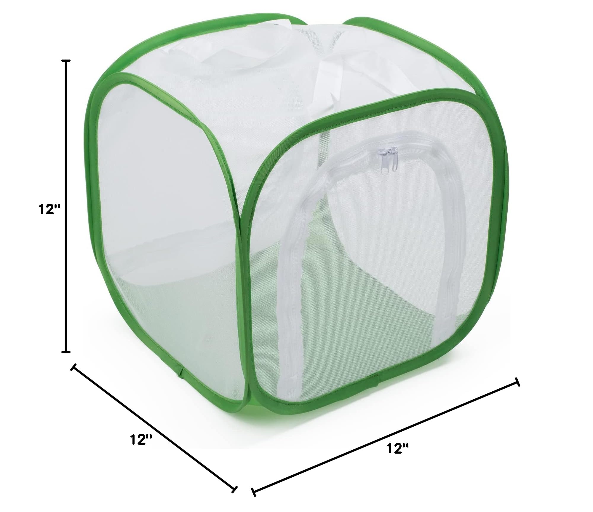 RESTCLOUD Two-Door Butterfly Habitat – 12x12x12 Pop-Up Mesh Cage with Clear Viewing Window