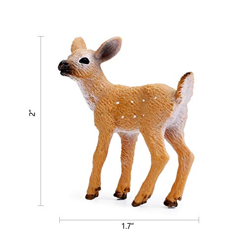 RESTCLOUD White-Tailed Deer Figurines Set of 3 – Hand-Painted Buck, Doe, Fawn Cake Toppers and Woodland Animals