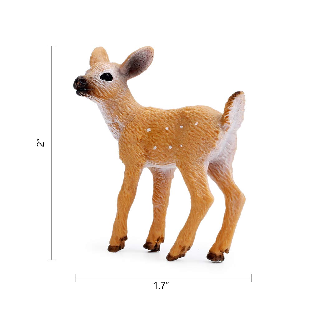 RESTCLOUD White-Tailed Deer Figurines Set of 3 – Hand-Painted Buck, Doe, Fawn Cake Toppers and Woodland Animals