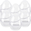 Restroma 6-Pack 10 Inch Clear Plastic Easter Eggs with Handles - Jumbo Fillable Eggs for DIY Decorating and Egg Hunt