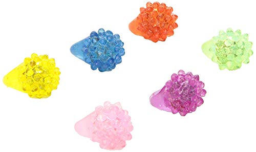 Rhode Island Novelty Flashing LED Bumpy Rings - 24 Pack Assorted Colors Party Favors