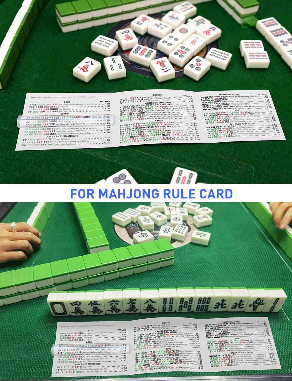 Riamch 2-Pack Mahjong Magnifying Line Reader with Blue Guiding Line – Acrylic Magnifier for Rule Cards, Tile Matching, and Crafts