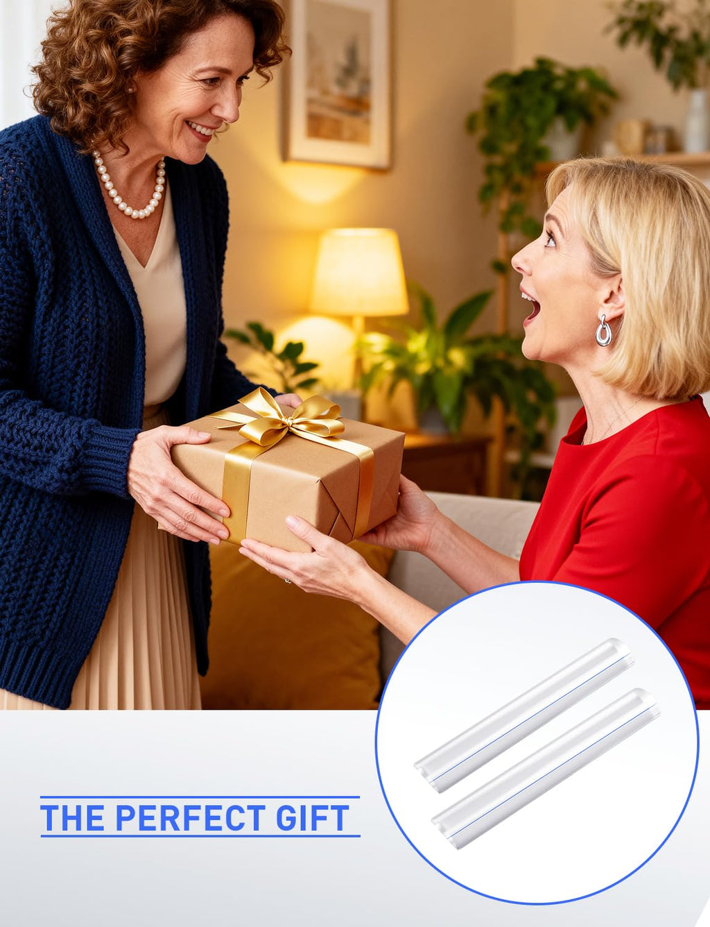 Riamch 2-Pack Mahjong Magnifying Line Reader with Blue Guiding Line – Acrylic Magnifier for Rule Cards, Tile Matching, and Crafts