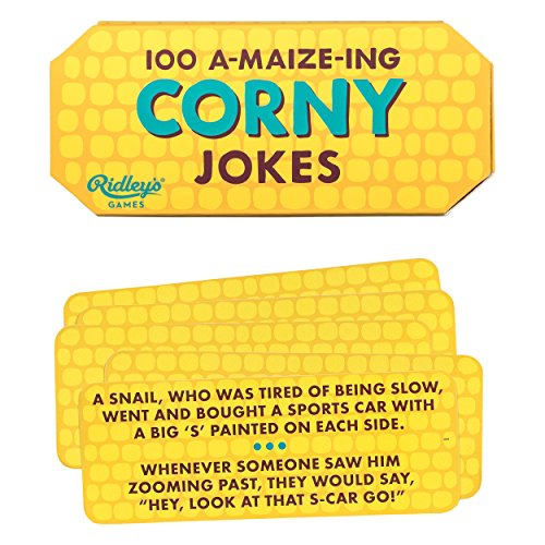 Ridley's 100 A-maize-ing Corny Joke Cards – 100 Family-Friendly Jokes for Kids and Adults in a Corn-Shaped Box