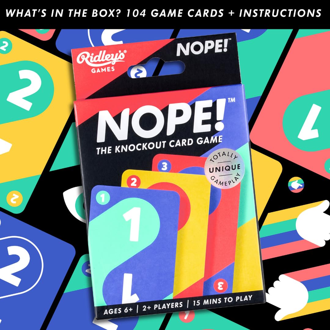 Ridley's Nope! Card Game: Fast-Paced Family Fun for 2+ Players, Ages 6+