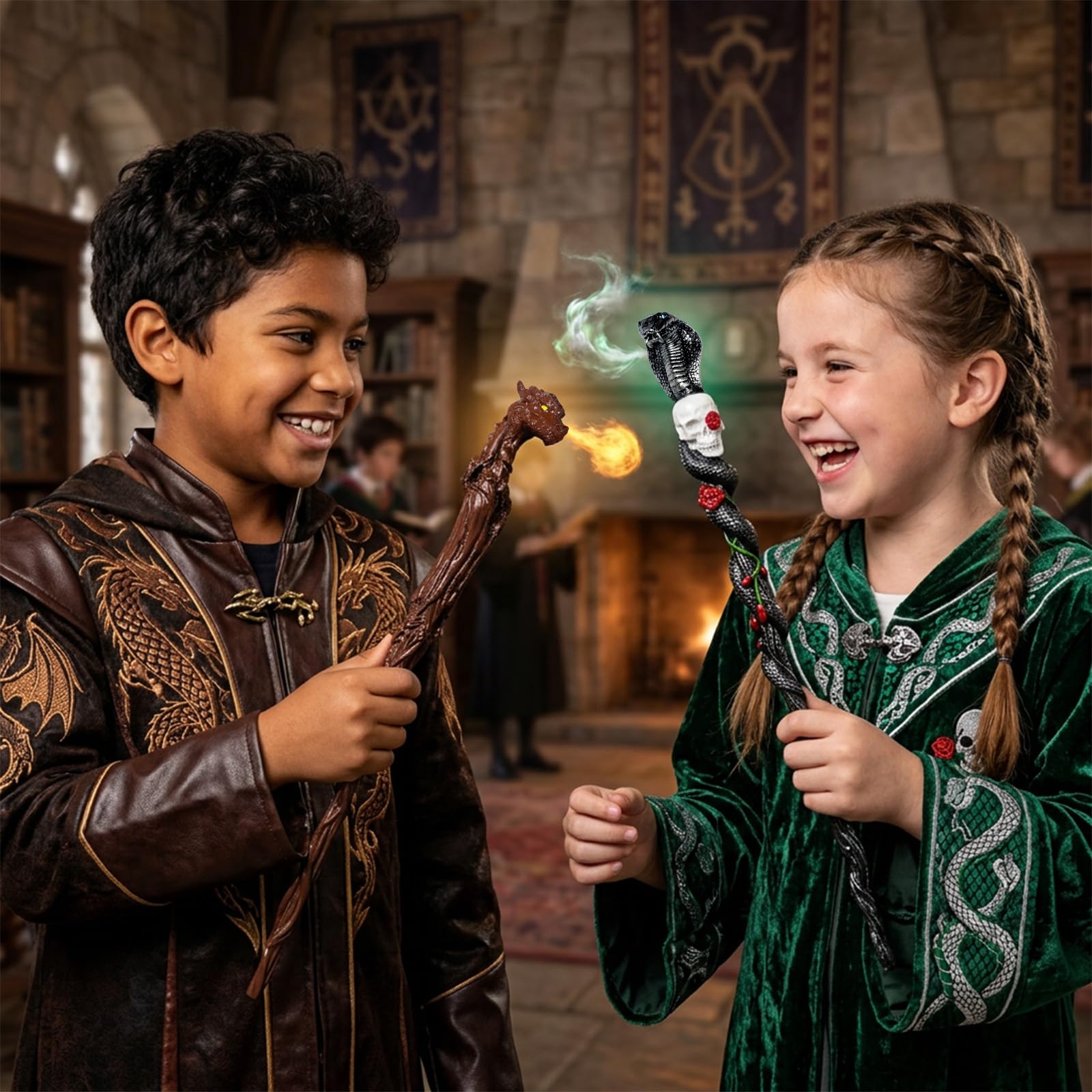 Rileryan Dragon Head Magic Wand – Decorative Wizard Wand for Fantasy Home Decor
