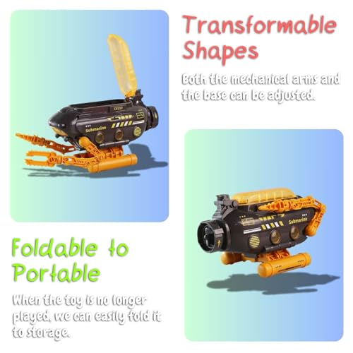Rinnland Submarine Toy with Robotic Arms - Deep-Sea Probe with Adjustable Base