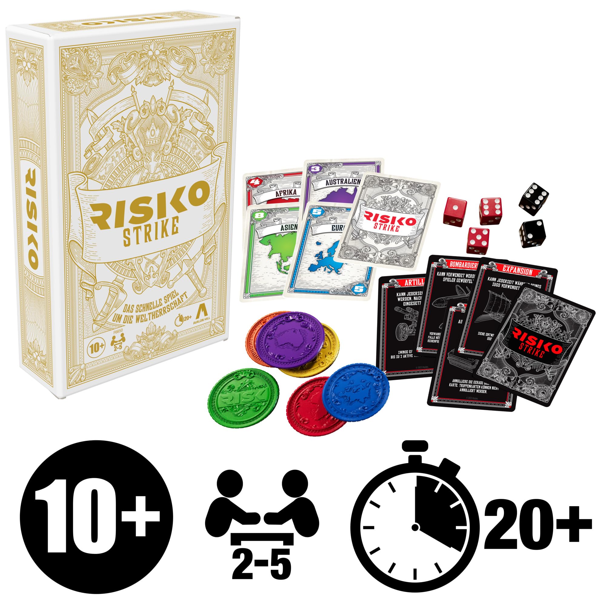 Risk Strike: Fast-Paced Card & Dice Game – 20-Minute Strategy for 2-5 Players, Ages 10+