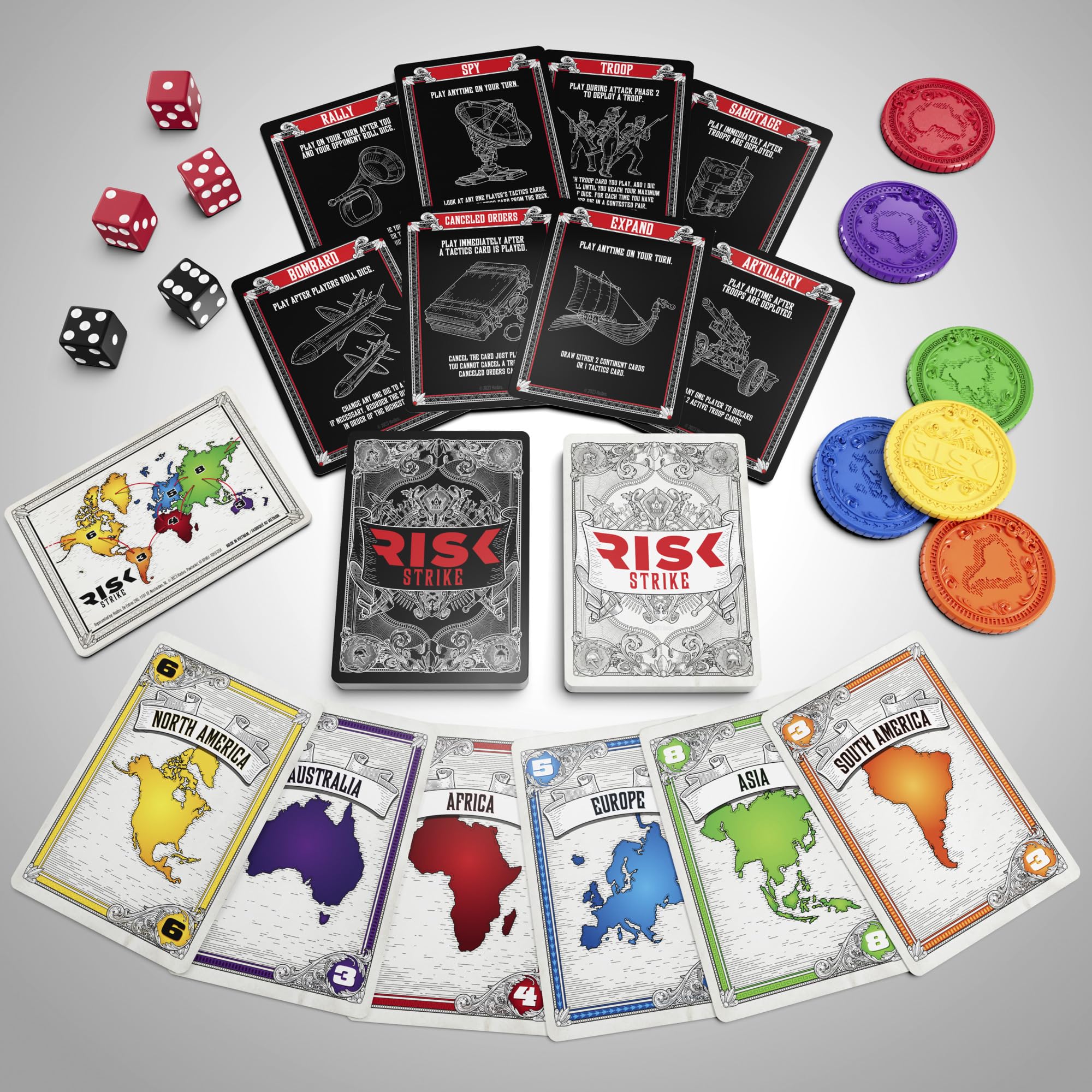 Risk Strike: Fast-Paced Card & Dice Game – 20-Minute Strategy for 2-5 Players, Ages 10+