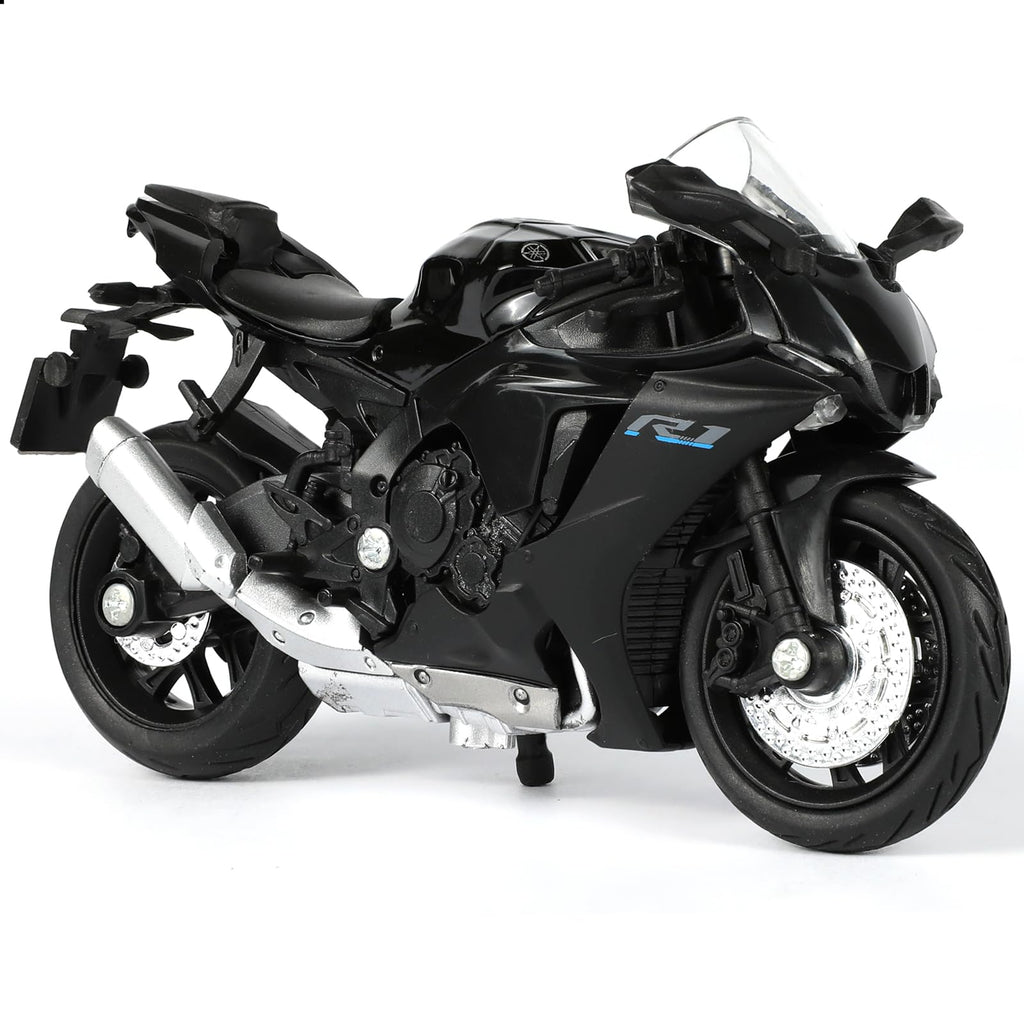 Risopen 1:18 Scale Black Die-Cast Motorcycle Model – Compatible Yamaha R1 Style Toy and Collectible
