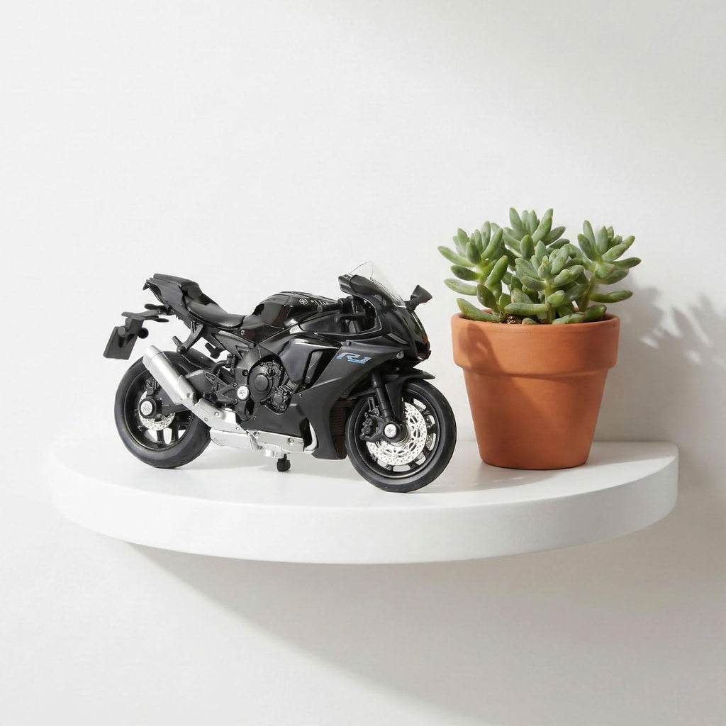 Risopen 1:18 Scale Black Die-Cast Motorcycle Model – Compatible Yamaha R1 Style Toy and Collectible