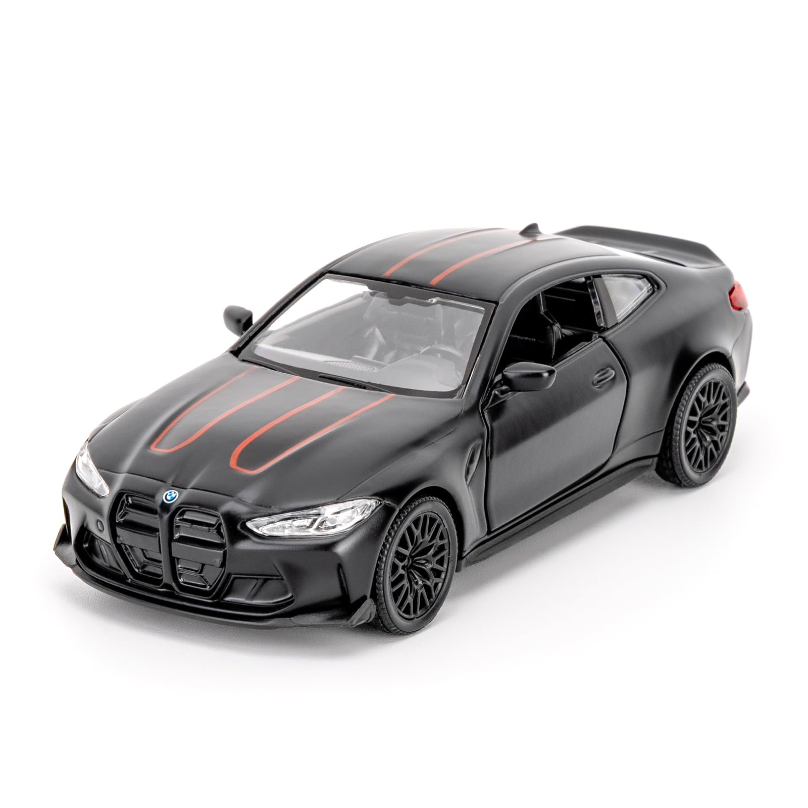 RMZ City 1/36 BMW M4 CSL Diecast Car – Alloy Pullback Toy with Opening Doors, Gift for Ages 3+ (Black)