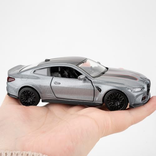 RMZ City 1/36 BMW M4 CSL Diecast Model Car – Pullback, Open Doors, Grey