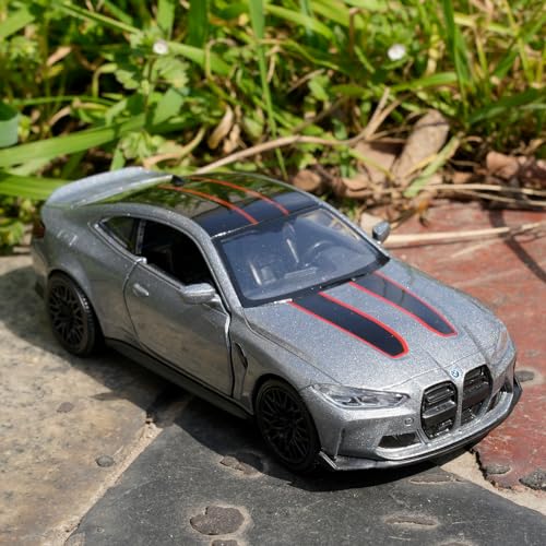 RMZ City 1/36 BMW M4 CSL Diecast Model Car – Pullback, Open Doors, Grey