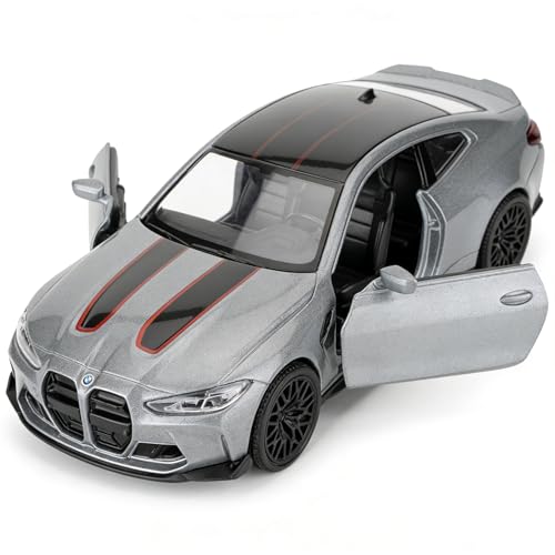 RMZ City 1/36 BMW M4 CSL Diecast Model Car – Pullback, Open Doors, Grey