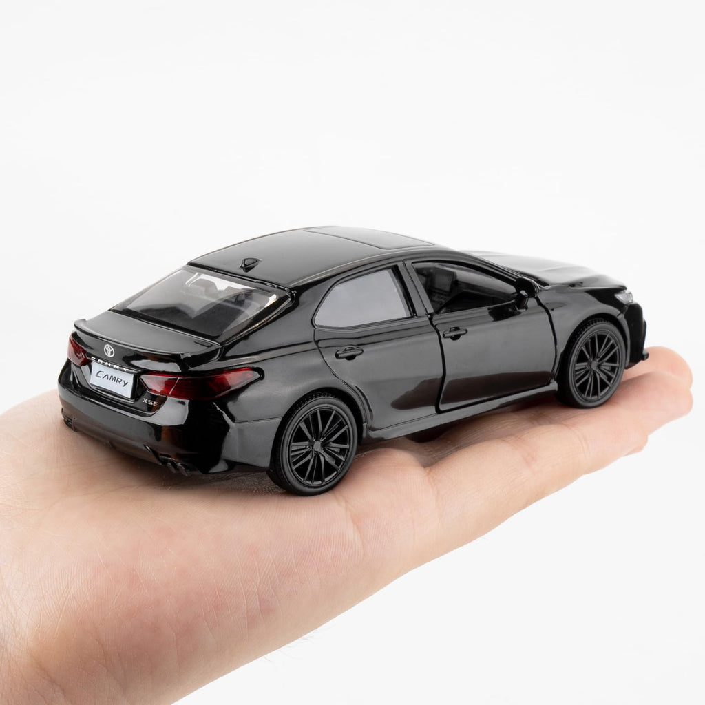 RMZ City 1:36 Camry XSE Diecast Car Model – Black, Pull Back, Opening Doors
