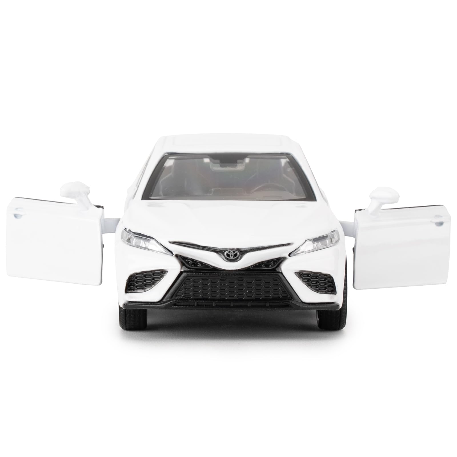 RMZ City 1:36 Camry XSE Diecast Model Car, White – Pull Back with Opening Doors