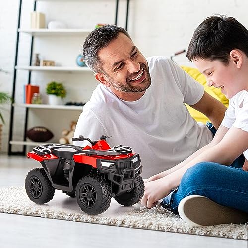 RMZ City 1:36 Diecast ATV Pull-Back Toy Car - Red, Zinc Alloy, Rubber Tires, Gift for Kids